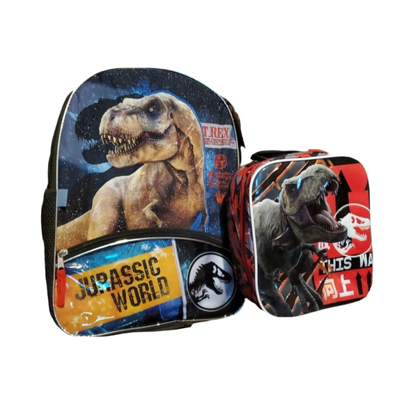 COPY - Jurassic World 16" Backpack & Lunch Box Set School Travel Bag - Picture 1 of 6